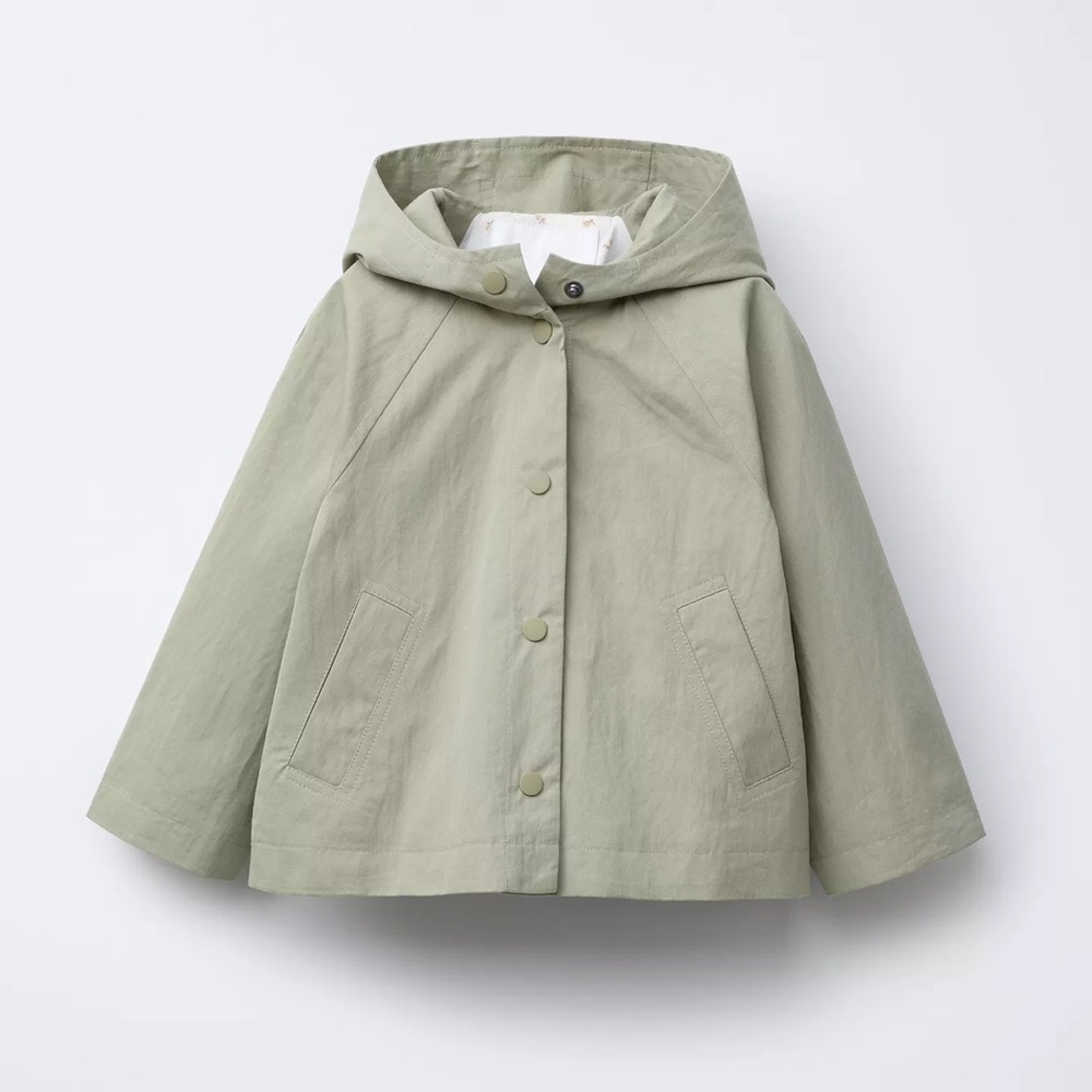 Zara Kids Girls Floral Lined Parka